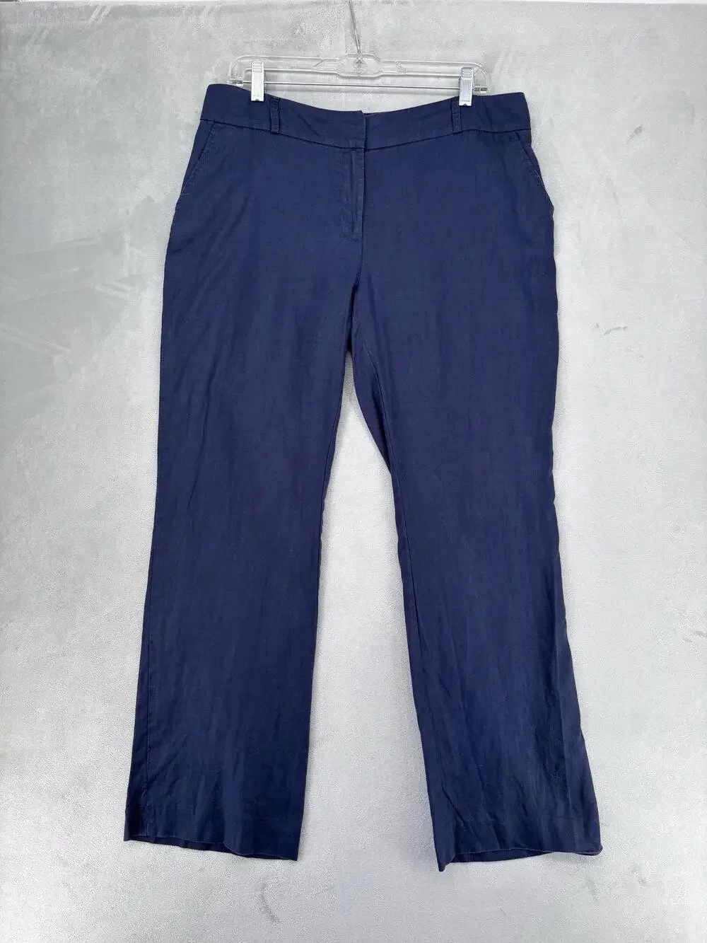 Women's Straight-Leg Navy Dress Pants